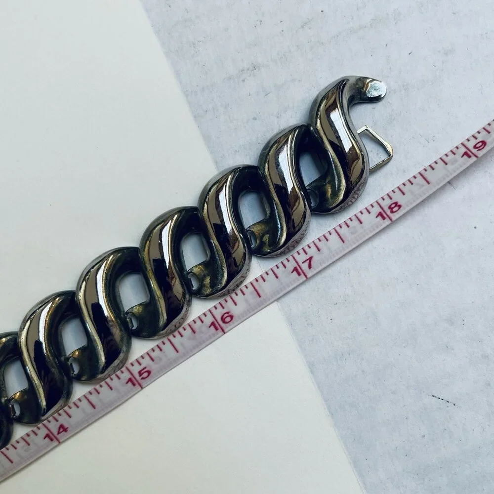 Vintage Brutalist Necklace Chain Necklace Choker Jewelry Modernist Silver Tone